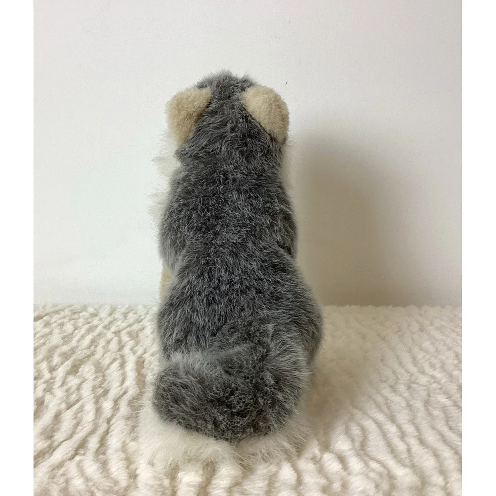 Defenders Of Wildlife Howling Wolf Plush Stuffed Animal Gray & Ivory EUC 9 Inch